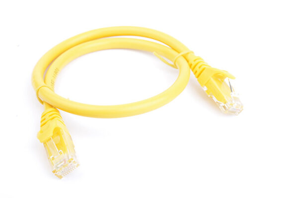 Fanno-Cat 6a UTP Ethernet Cable Snagless Yellow 0.25M High Speed Network Cable