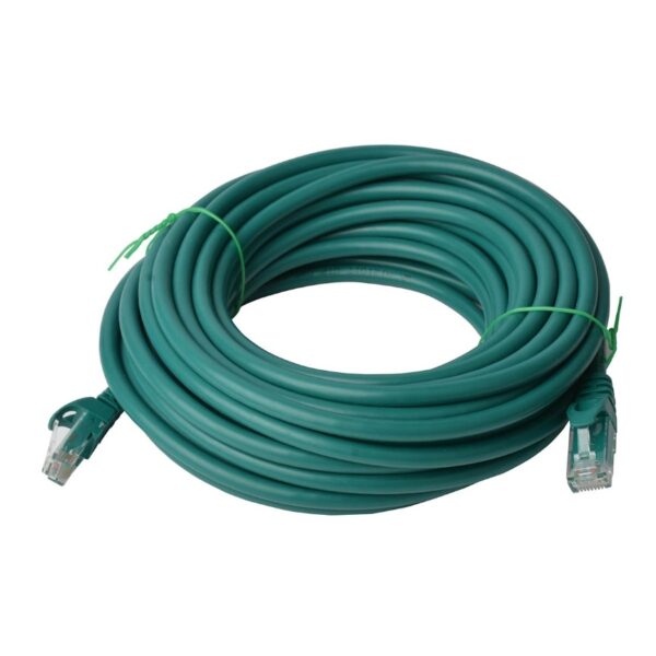 Fanno-Cat6a UTP Ethernet Cable 30m Snagless Green High Speed for Home Office Network