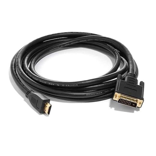 Fanno-High Speed HDMI to DVI-D Cable 1.8m Male to Male Compatible with Monitors and TVs