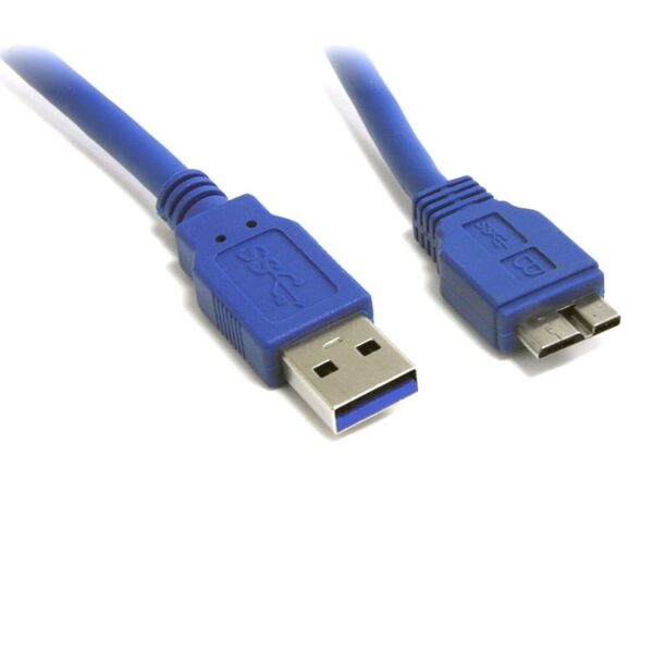 Fanno-USB 3.0 Cable 1m A Male to Micro-USB B Male Compatible with Devices Black Blue