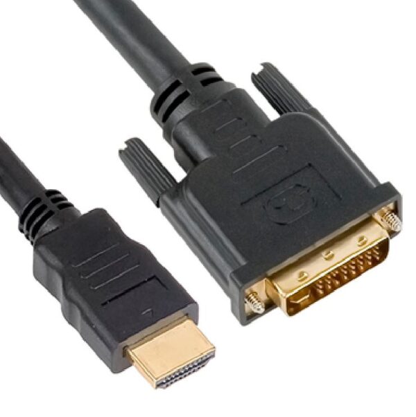 Fanno-HDMI to DVI-D Adapter Converter Cable 2m Male to Male Gold Plated 30AWG Black PVC