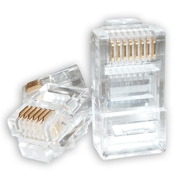 Fanno-RJ45 Connector Modular Plug Crimp 8P8C CAT5e Ethernet Head 20 Pack Transparent