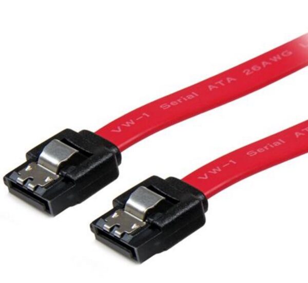 Fanno-SATA 3.0 Data Cable 30cm 7 Pins Straight with Latch Red Nylon Jacket 26AWG