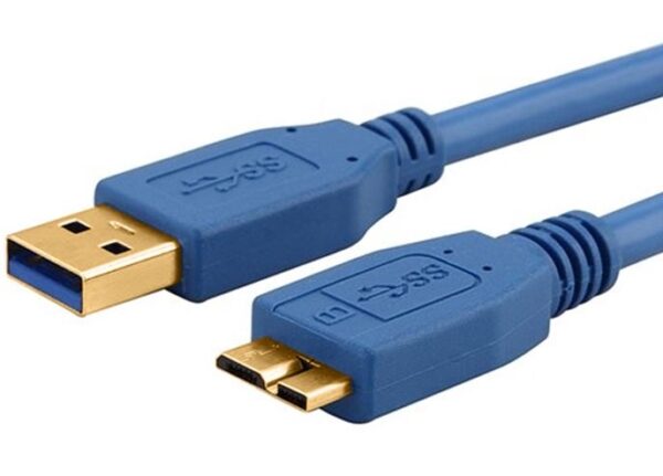 Fanno-USB 3.0 Cable 2m Type A Male to Micro B Blue Compatible with Devices and Chargers