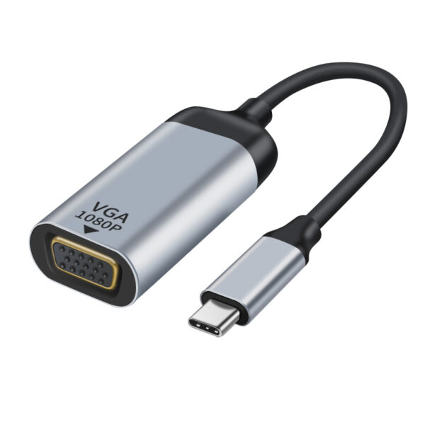 Fanno-USB-C to VGA Female Adapter 15cm Cable 1080P 60Hz Compatible with Mac Windows Android