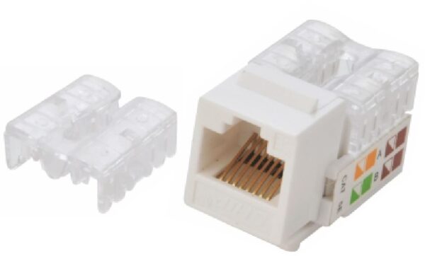 Fanno-Compatible CAT6 UTP Keystone Jack Socket Kit 10 Pack White Poly Bag Network Outlet