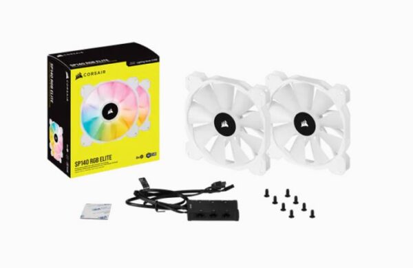 Fanno-140mm RGB LED Fan Kit with AirGuide Technology and iCUE Lighting Node CORE