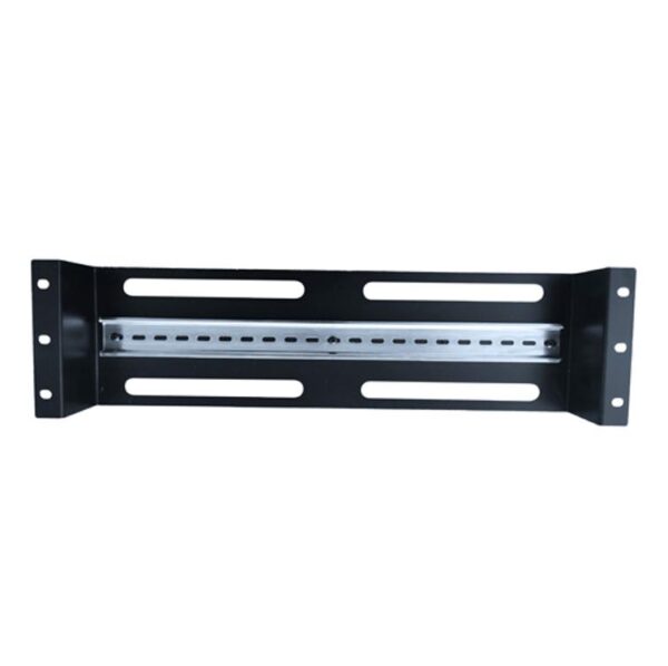 Fanno-Rackmount Din Rail 35mm International Full Rail Black Metal 483 x 128 x 61mm