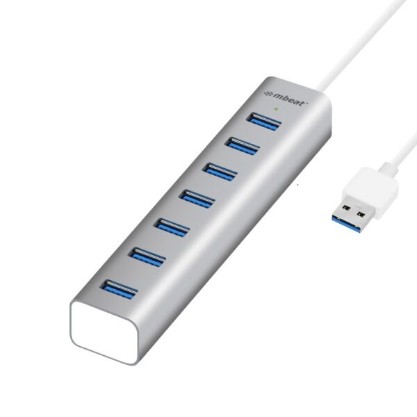 Fanno-7-Port USB 3.0 Hub Aluminium Slim Design Fast Data Transfer for PC and Mac