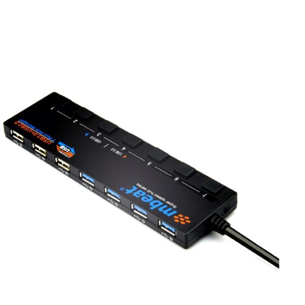 Fanno-7-Port USB Hub with 4 USB 3.0 and 3 USB 2.0 Ports for Fast Data Transfer