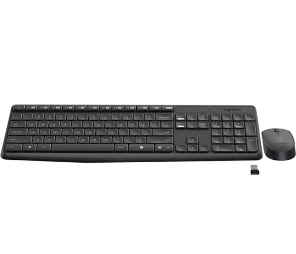 Fanno-Wireless Keyboard and Mouse Combo Full Size USB Receiver Comfortable Layout Black