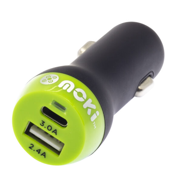 Fanno-Compatible Car Charger with Type-C and USB Ports 3.0A Rapid Charging for Devices