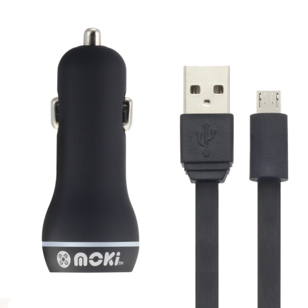 Fanno-MicroUSB SynCharge Cable and Dual USB Car Charger for Fast Charging and Syncing