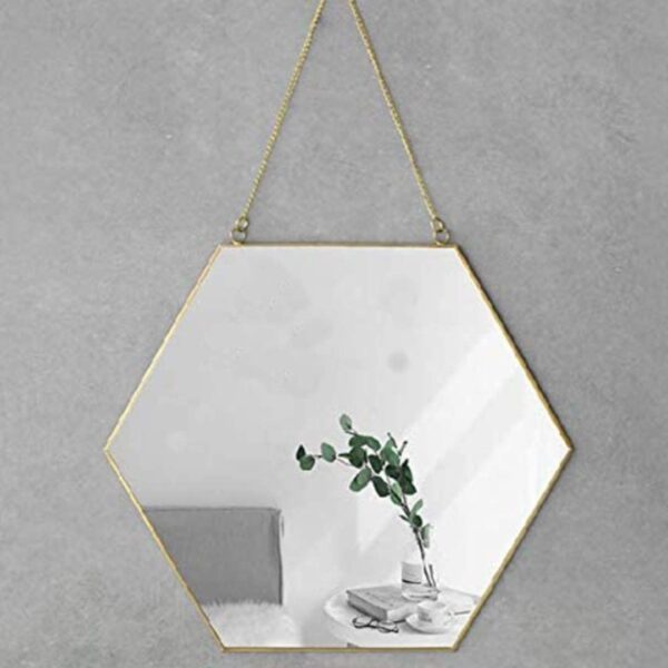 Fanno-Hexagon Wall Mirror Decor Gold Nordic  Geometric Hanging Mirror 30x26cm