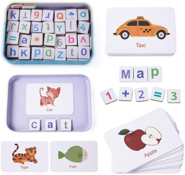 Fanno-Wooden Magnetic Letters and Numbers Educational Toy Set for Preschool Kids