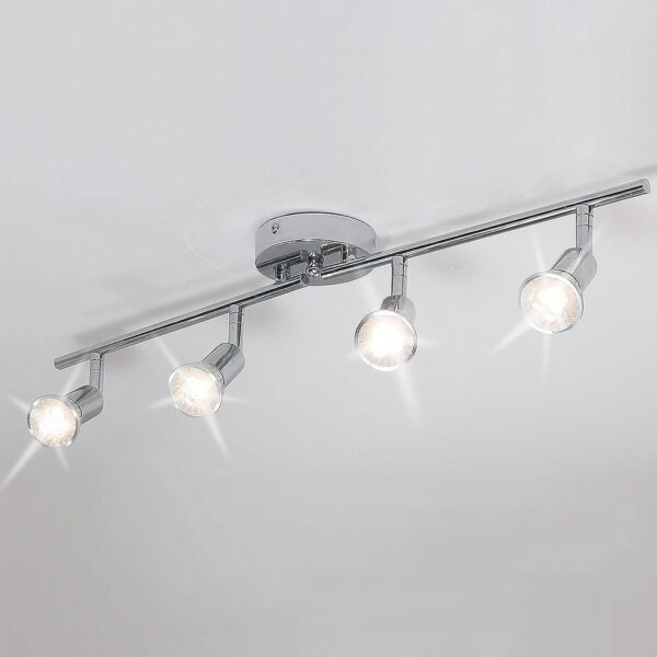 Fanno-Modern LED 4 Light Track Lighting Kit Chrome Adjustable Ceiling Fixture