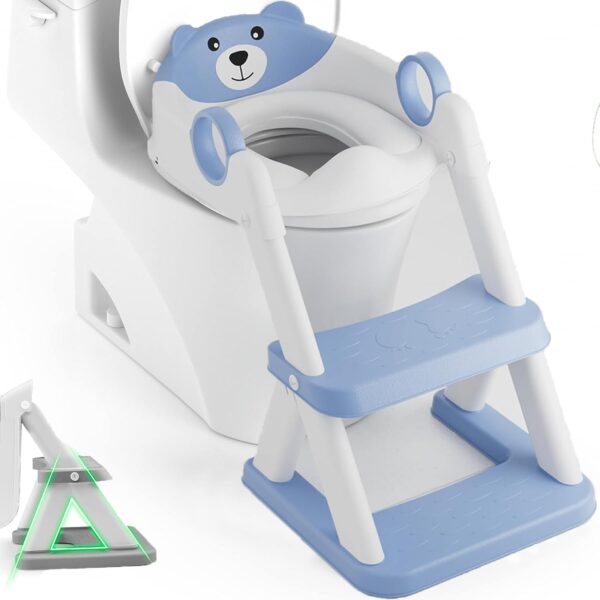 Fanno-Potty Training Seat Ladder for Kids Boys Girls Blue Safe and Comfortable Design