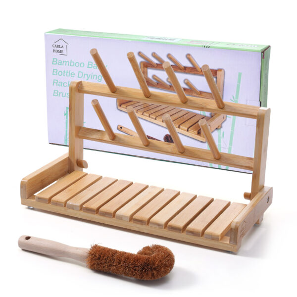 Fanno-Portable Bamboo Baby Bottle Drying Rack