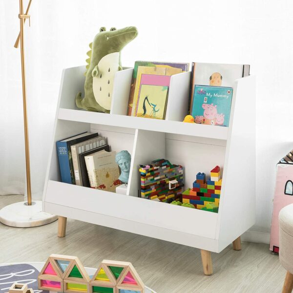 Fanno-Children's Shelving Unit with 5 Compartments for Books and Toys Storage Solution