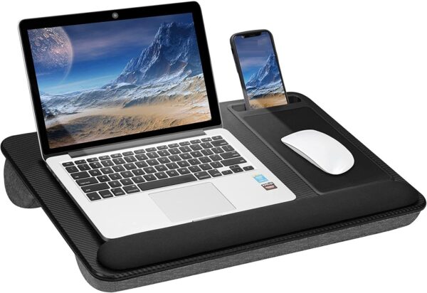 Fanno-Portable Laptop Desk with Mouse Pad and Phone Holder for Home Office Black 43cm