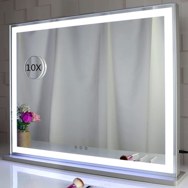 Fanno-Hollywood LED Makeup Mirror with Smart Touch Control and 3 Color Dimmable Light