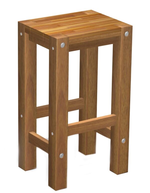 Fanno-Sturdy Eucalyptus Timber Stool Natural Finish 78x35x25 cm Durable Furniture