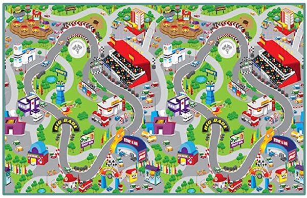 Fanno-Large Road Racing Playmat for Toy Cars 79x47 Inches Anti Smudge Easy Clean