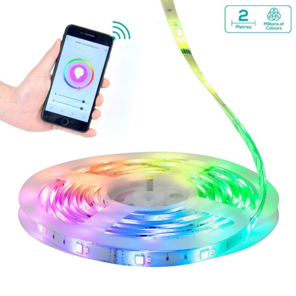 Fanno-2m IP65 Smart RGB and Warm White LED Light Strip with Voice Control and App