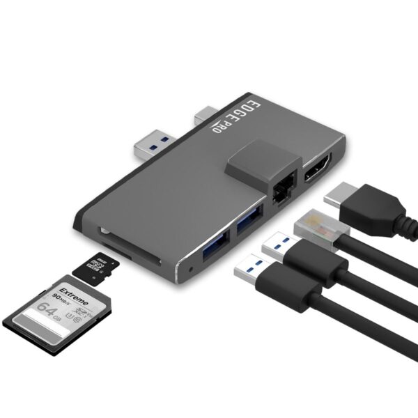 Fanno-Multifunction USB 3.0 Hub with LAN for  Surface Pro Gen 5 and Gen 6