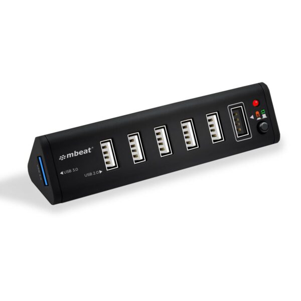 Fanno-7-Port USB Hub with 2.1A Smart Charging for Fast Data Transfer and Charging