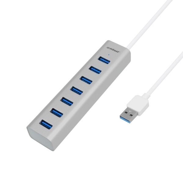 Fanno-7-Port USB 3.0 Hub with Power Adapter for PC and Mac Fast Data Transfer