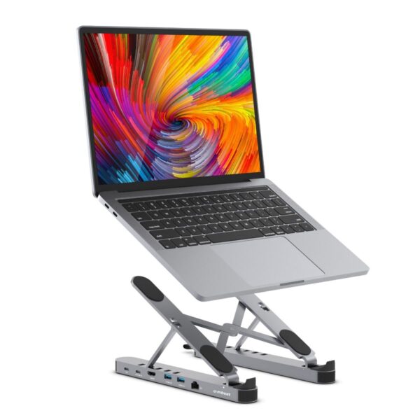 Fanno-Portable Laptop Docking Station Stand with USB-C HDMI and Adjustable Height