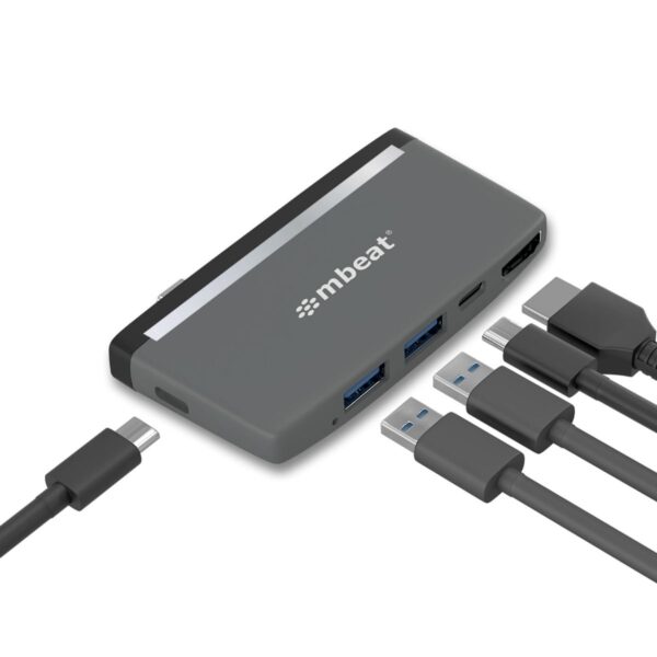 Fanno-5-in-1 USB-C Hub with 4K HDMI Video USB-C PD Pass Through and USB 3.0 Ports