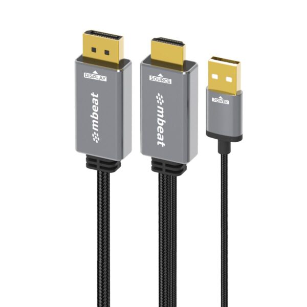 Fanno-HDMI to DisplayPort Cable 1.8m with USB Power for 4K 60Hz Video Display