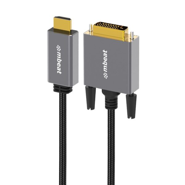 Fanno-HDMI to DVI Cable 1.8m Bi-Directional 1080p HD Compatible with Monitors and Projectors