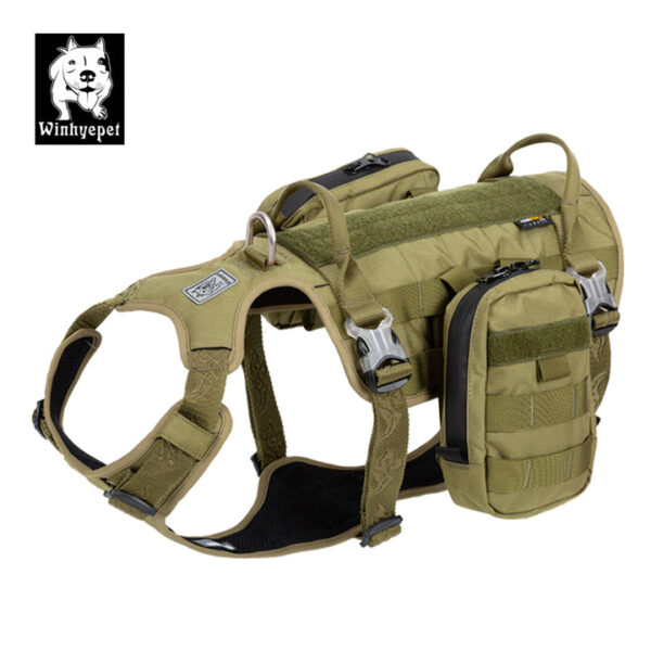 Fanno-Military Harness Backpack for Dogs Adjustable Waterproof Tactical Training XL