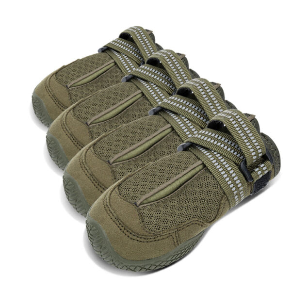 Fanno-Dog Booties Weatherproof Adjustable Velcro Reflective Comfortable Size 3 Army Green