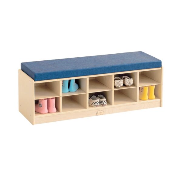 Fanno-Kids Shoes Storage Bench with 10 Cubbies for Organizing Toys and Crafts