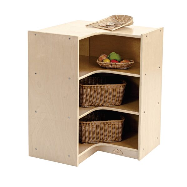 Fanno-3 Shelf Corner Storage Cabinet for Kids Durable Birch Plywood Space Saving Design