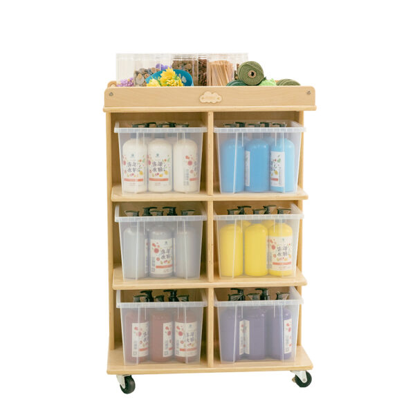 Fanno-6 Tray Storage Cabinet for Kids Durable Organizing Solution with Wheels