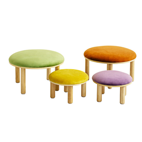 Fanno-Kids Macaron Colour Ottoman Set of 4 Soft Round Cushions for Playroom Classroom