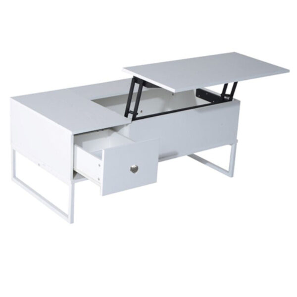 Fanno-Lift Up White Coffee Table with Storage Modern Stylish Design for Living Room