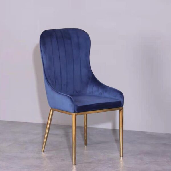 Fanno-dining chair velvet blue gold modern stylish 4pc size 620mm