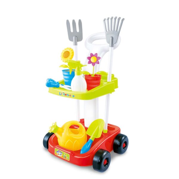 Fanno-Gardening Trolley Set for Kids with Toy Tools and Simulated Plants for Playtime