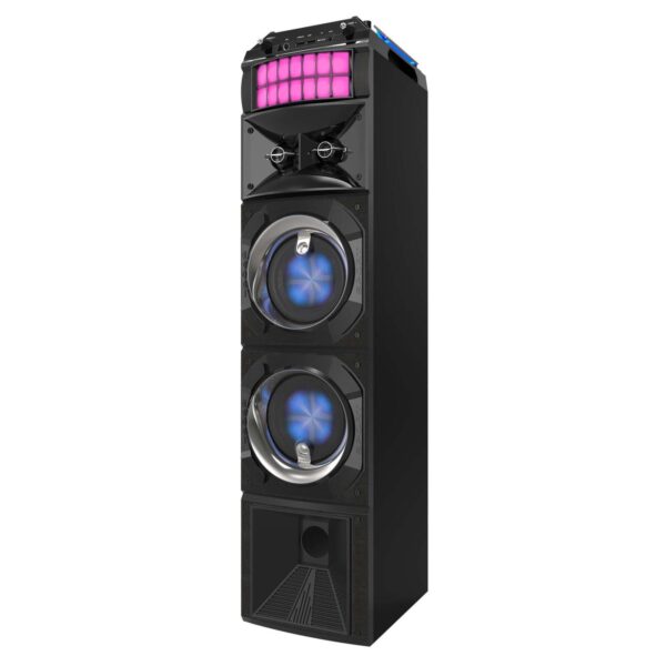 Fanno-LED Stage Lights Portable Bluetooth Speaker with 80W RMS and Karaoke Microphone Input