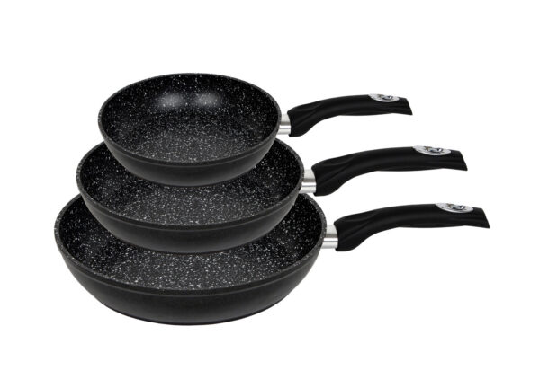 Fanno-Forged Frypan Set Non-stick Coating 20cm 24cm 28cm Durable Aluminium Cookware