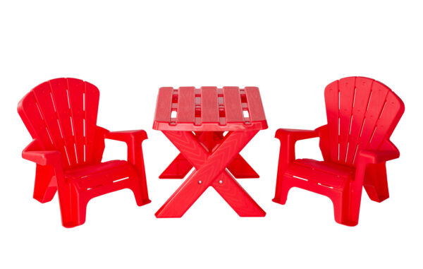 Fanno-Kids Table and Two Chairs Set for Play Dining Learning Arts Crafts Red