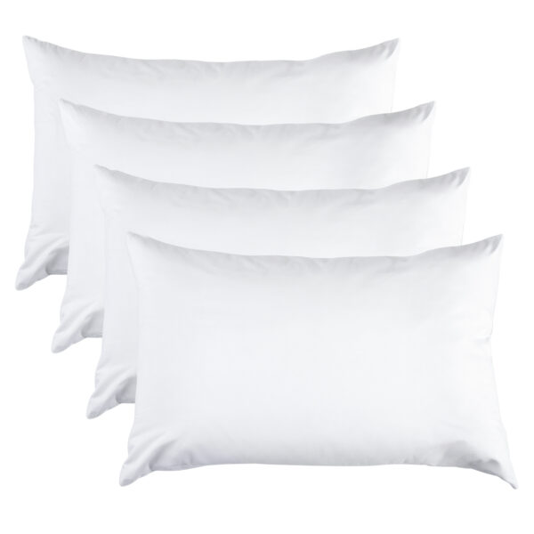 Fanno-100 Percent Cotton Pillow Cover with 800g Poly Fill   Hypoallergenic  Antibacterial  and Cooling Technology  4 PK