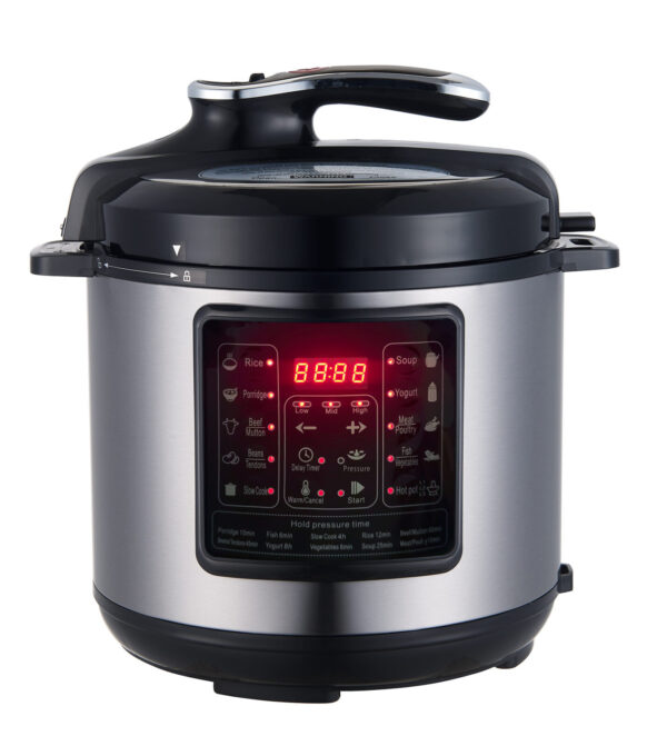 Fanno-6L Non-Stick Electric Pressure Cooker with Pressure Gauge and 10 Cooking Programs