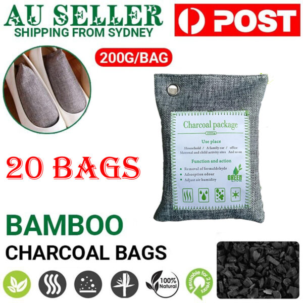 Fanno-20PCS Activated Bamboo Charcoal Air Purifying Bags Odor Eliminator for Home Car